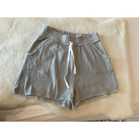 Zenana NEW Double Elastic band Drawstring Short size Large Grey Silver - Picture 2 of 4
